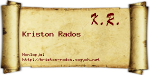 Kriston Rados névjegykártya